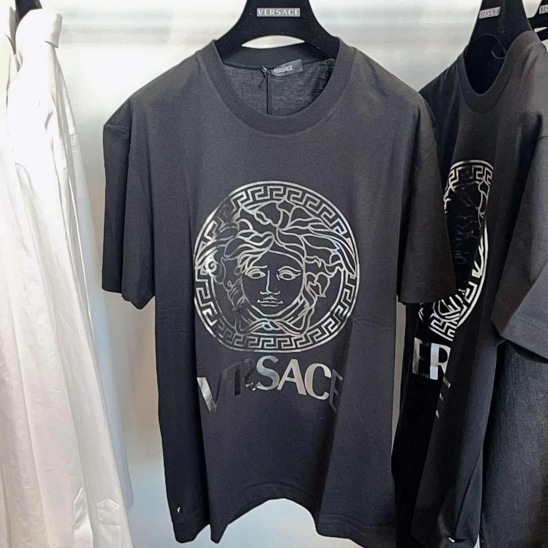 未使用 VERSACE/范思哲 男士黑银美杜莎休闲短袖