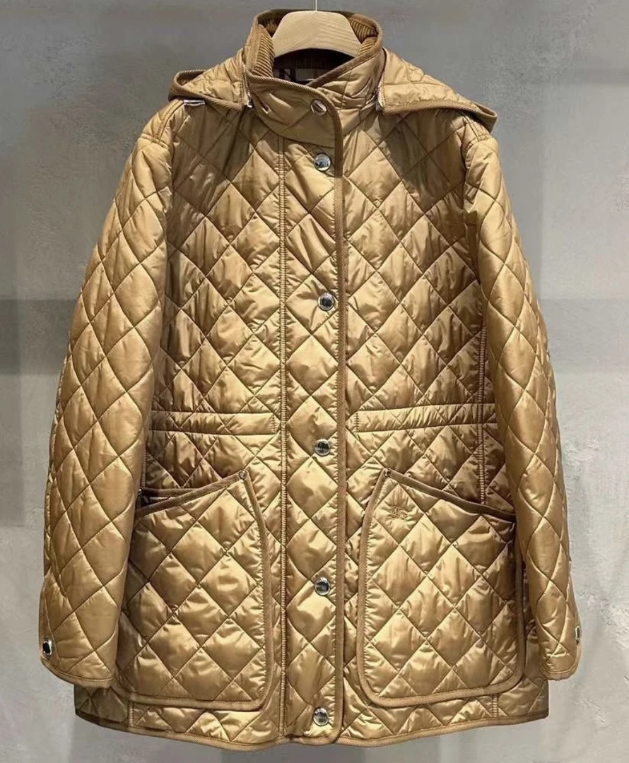 全新未使用 BURBERRY/博柏利 【柜13200｜24新款】连帽抽绳格棉服