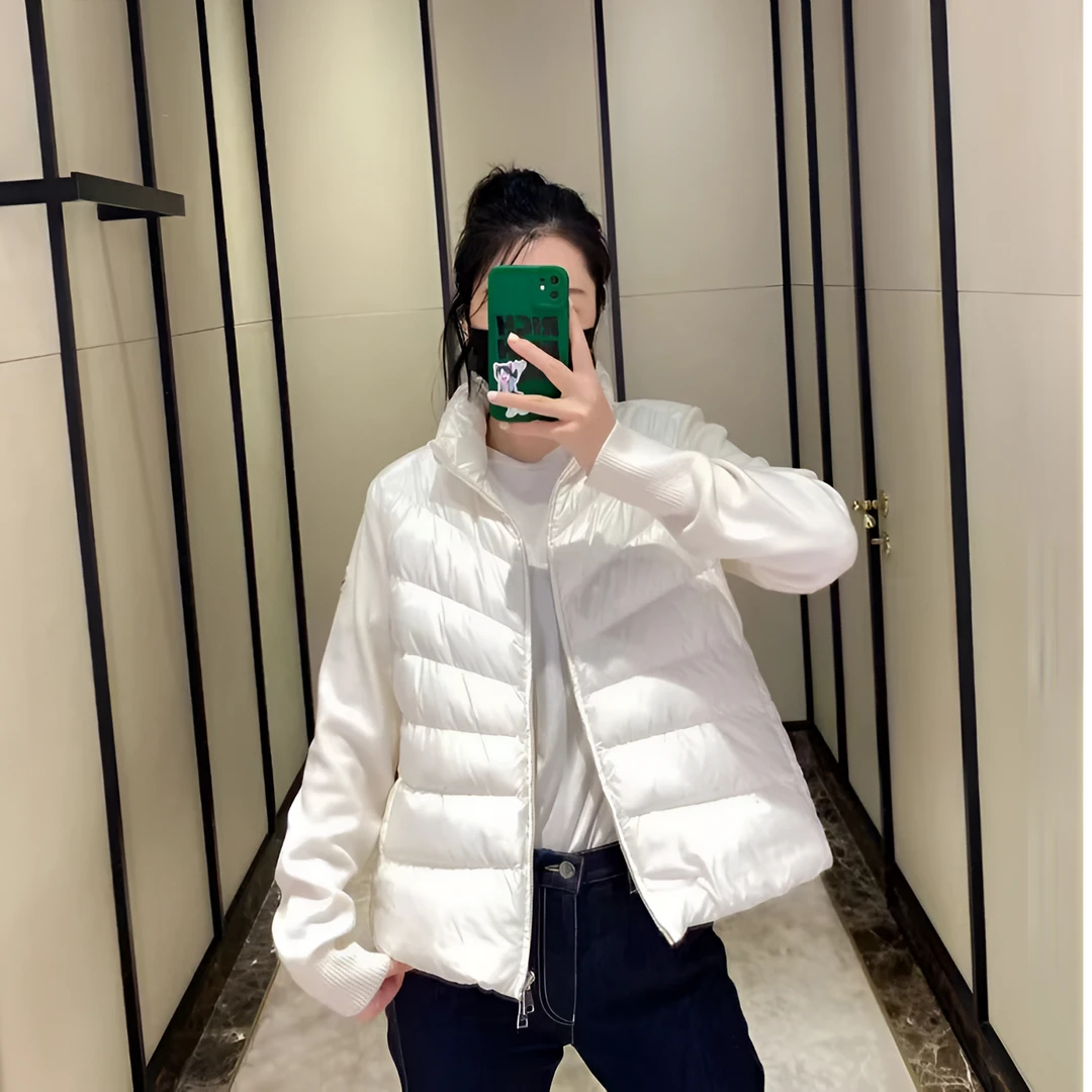 全新未使用  蒙口 针织拼接羽绒服PADDED WOOL CARDIGAN