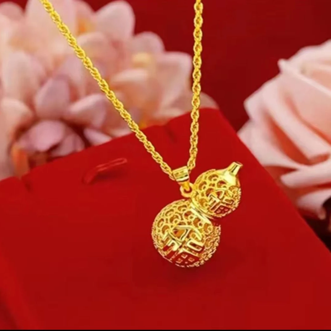 合金项链 2024新款合金（葫芦项链）时尚潮流百搭简约个性轻奢