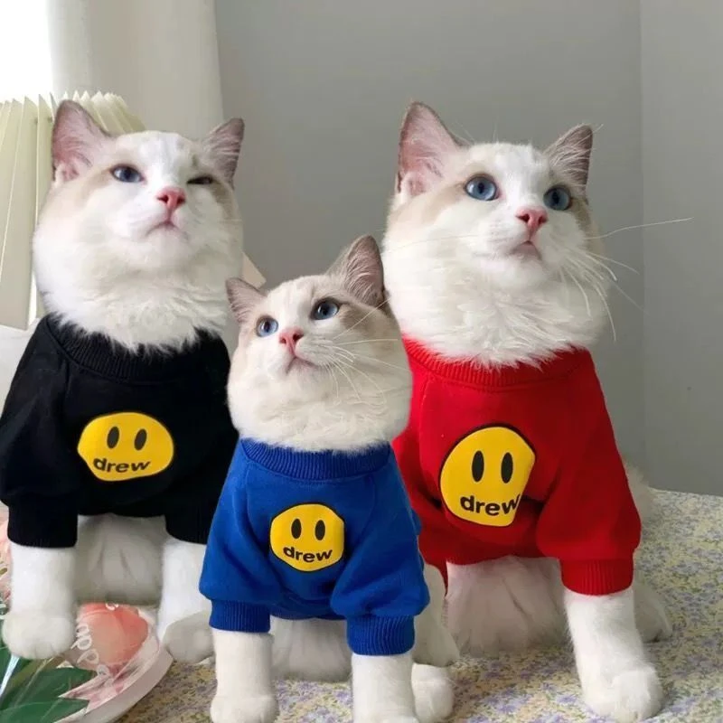 新疆包邮猫猫衣服秋装潮牌可爱英短蓝猫秋冬小奶猫宠物猫猫咪衣服