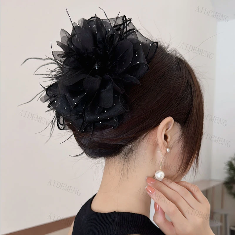 爱的梦【买一送一个】黑色ins少女风气质盘发夹日韩女鲨鱼夹抓夹