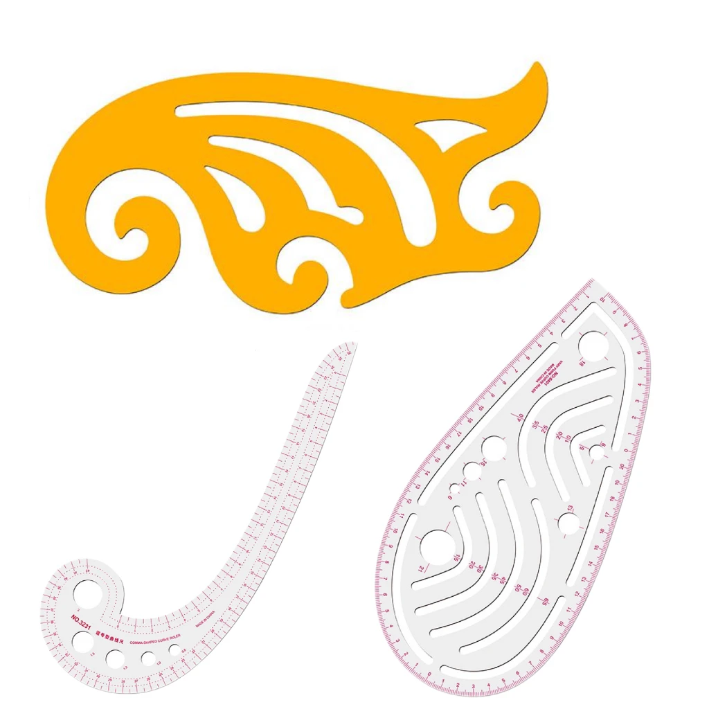 逗号尺袖笼尺多功能曲线尺服装打版纸设计制版绘图软尺弧形