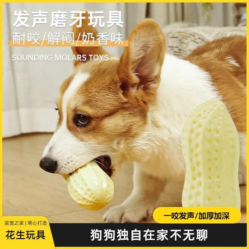 宠物狗狗发声玩具花生解闷神器磨牙耐咬柯基泰迪柴犬小型犬玩具球