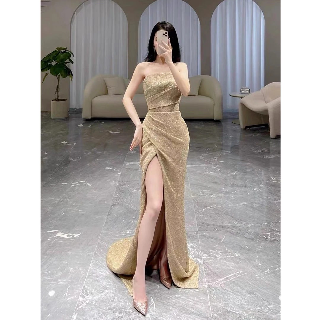 【蓓芙莉】明星同款派对性感连衣裙轻婚纱高端宴会生日晚礼服