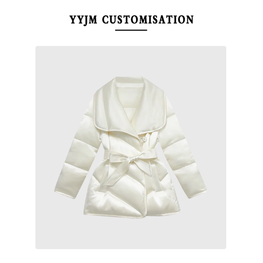 【魅影-短款】醋酸鹅绒服女小个子气质优雅高端羽绒服收腰冬季外套