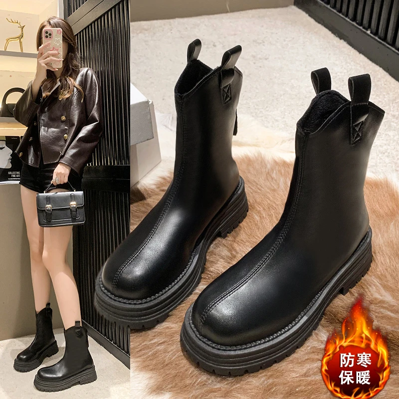 捡漏马丁靴女，按编码拍101-200！2024秋冬新款百搭厚底小短靴女