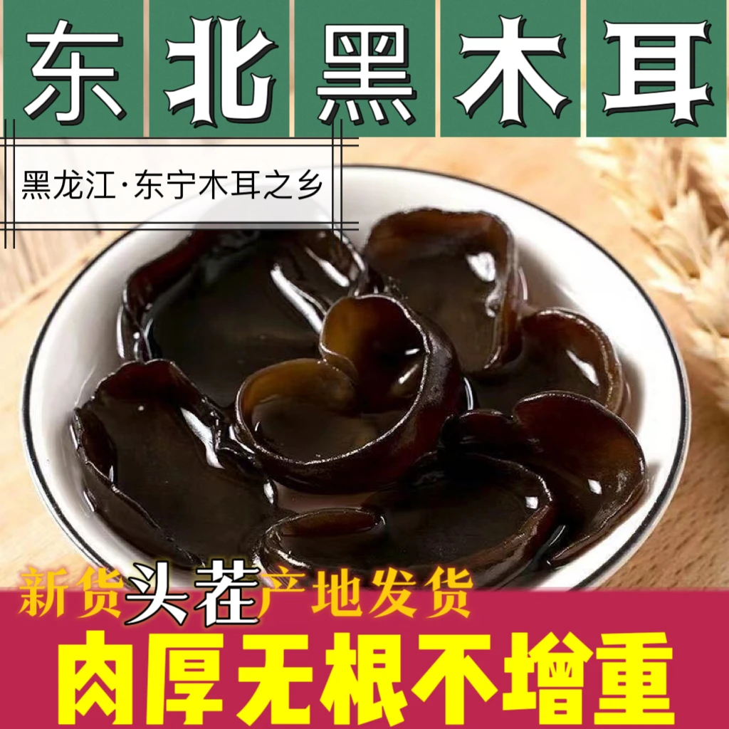 【初秋2025新货】东北特产黑龙江东宁黑木耳产地直采肉厚无根头茬