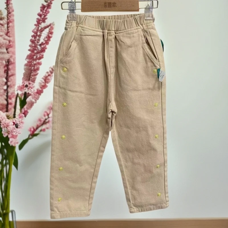 优儿宝贝1132803纯棉A类日韩森系棉麻风妹妹童装反季女童休闲长裤