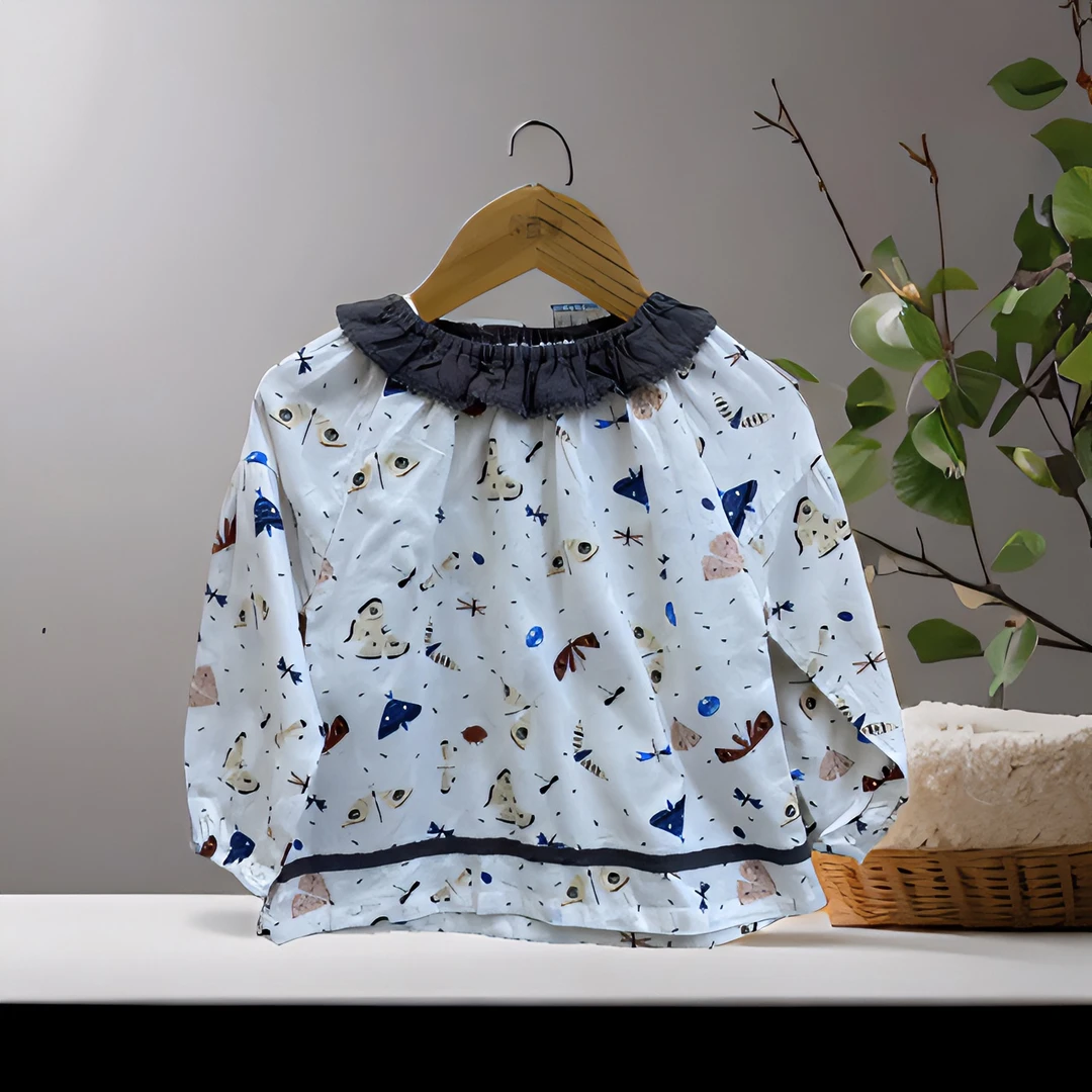 哎麻麻9012262春秋纯棉女宝衬衫可爱超萌衣服独特洋气时髦女童装