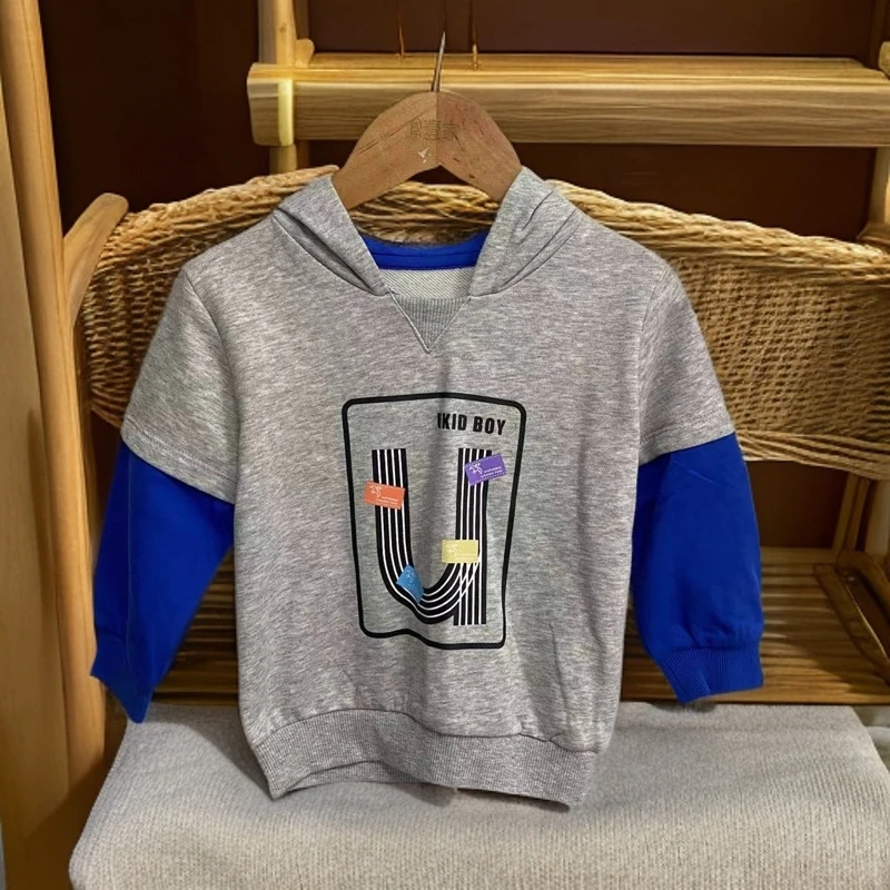 哎麻麻高品质1131103连帽卫衣男宝春秋假二件韩版百搭洋气时尚