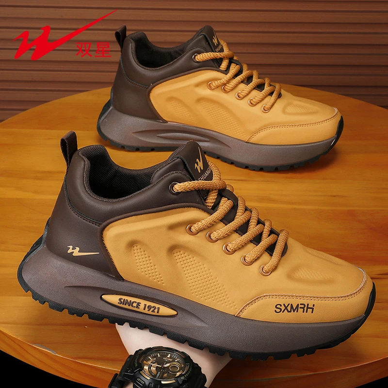 双星男鞋夏季新款透气厚底休闲跑步鞋男士潮流时尚百搭软底运动鞋