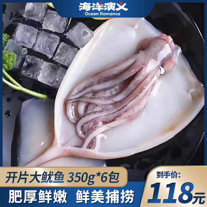 海洋演义 开片大鱿鱼 350g/包*6包  商城专享