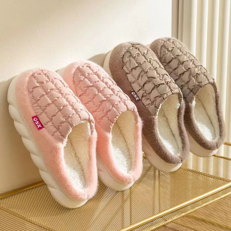 冬季厚底加绒保暖棉拖鞋女家居室内外穿防滑情侣月子棉鞋男士冬天