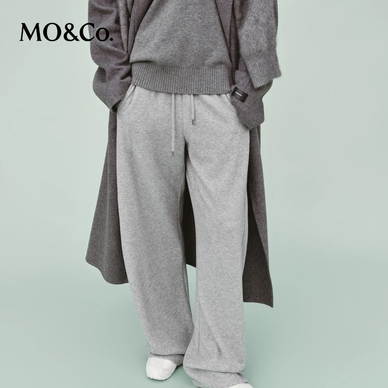 MOCO卫裤冬抽绳高腰精裁香蕉裤及地运动休闲裤MBD4PAT006