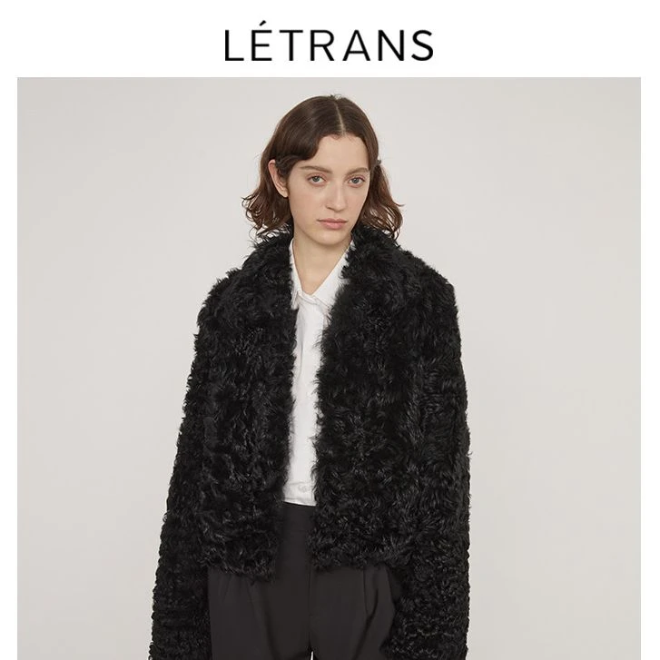 元一Letrans沿海茉莉 托斯卡纳皮毛一体外套女短款皮草2023款年轻