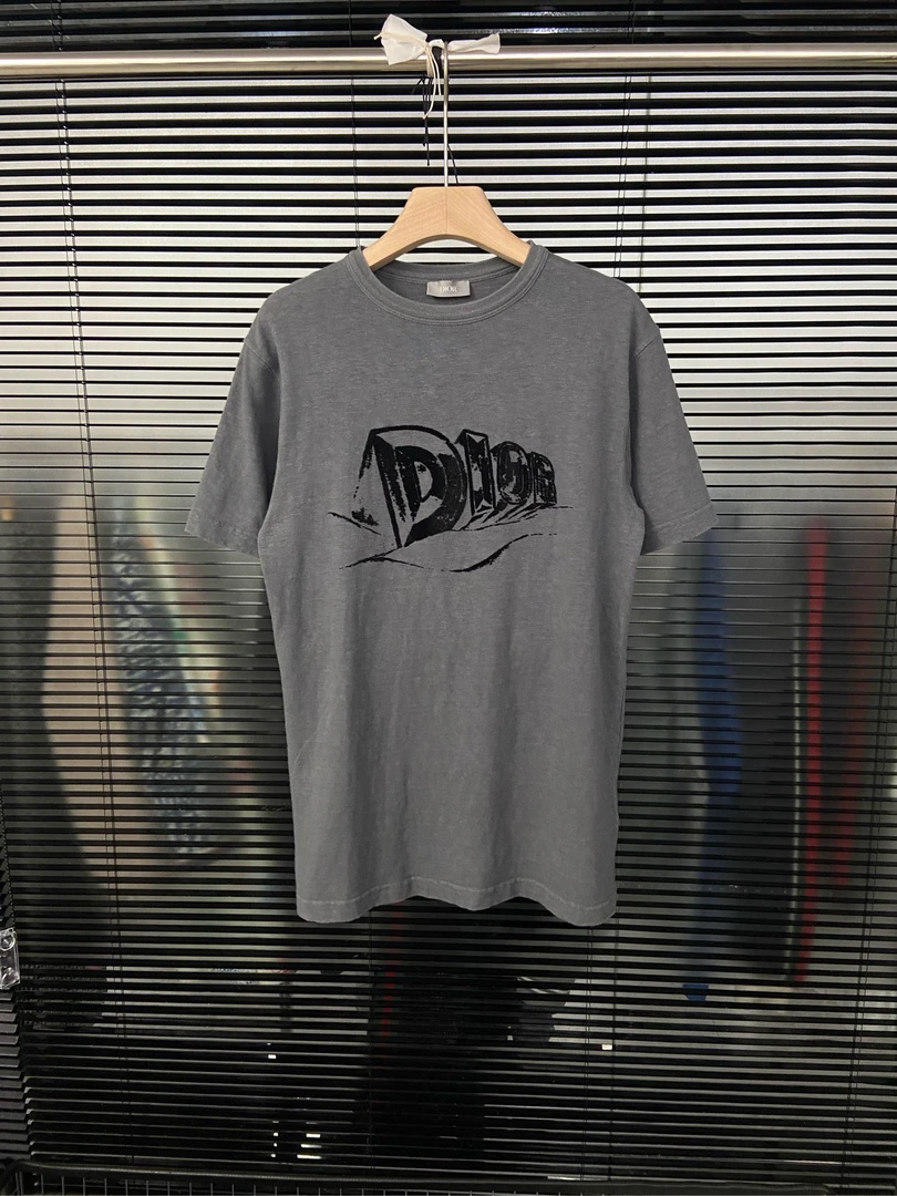 99新/Dior迪奥 SS23 植绒涂鸦logo 短袖/XXS码/公价9880 po101