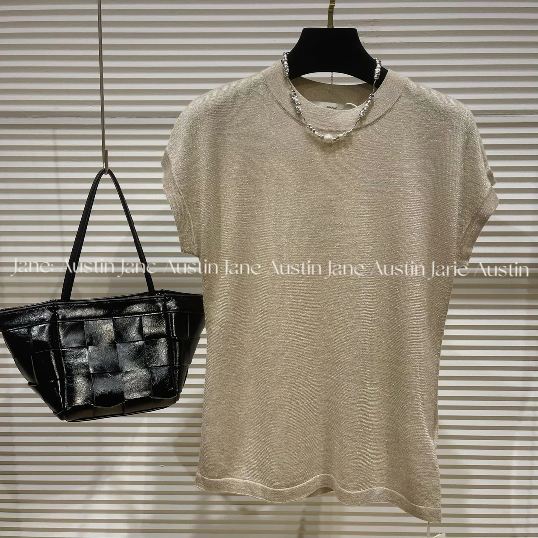 Jane Austin （ 星光闪烁）2024夏轻奢气质设计师时尚无袖上衣女