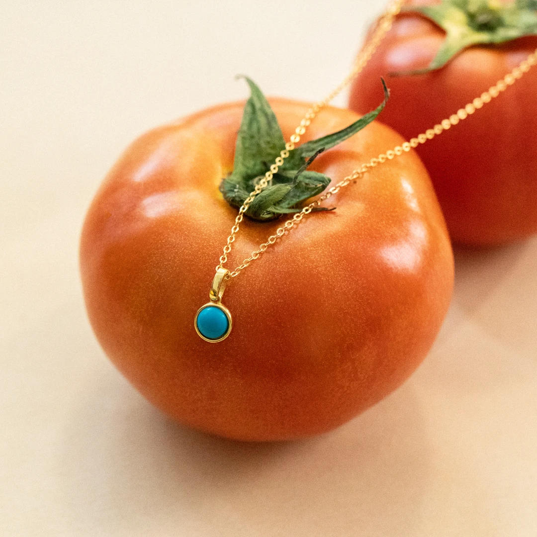 链子925银 【孙二娘】简约韩系绿石小吊坠项链TC 4327