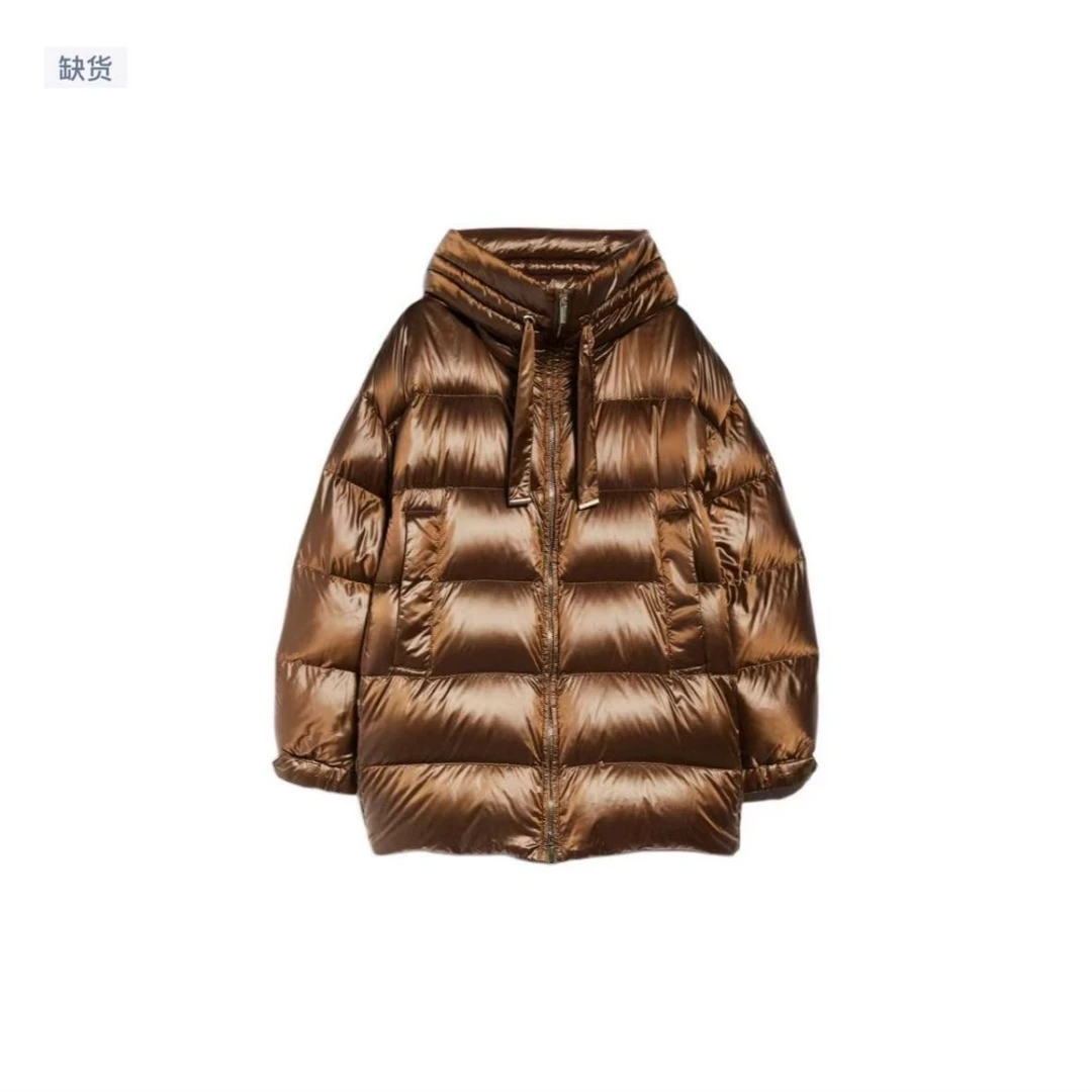 MaxMara 纯色连帽拉链长袖夹克外套 女款 金色