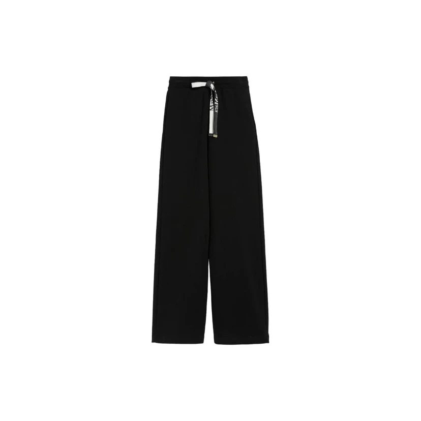 奢邦/'S MAX MARA 纯色高腰宽松阔腿休闲裤 女款 黑色
