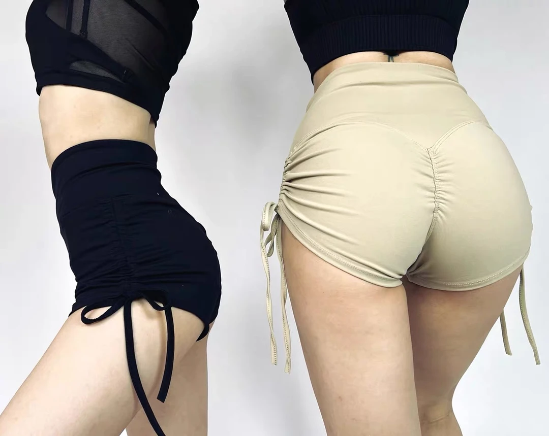 【DB QUEEN原创】MANDALA设计交叉高腰紧身提臀弹力爵士绑带短裤