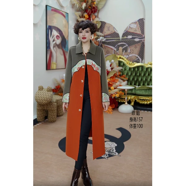 《美的见证》N2822 时尚气质复古中长款女士宽松大衣