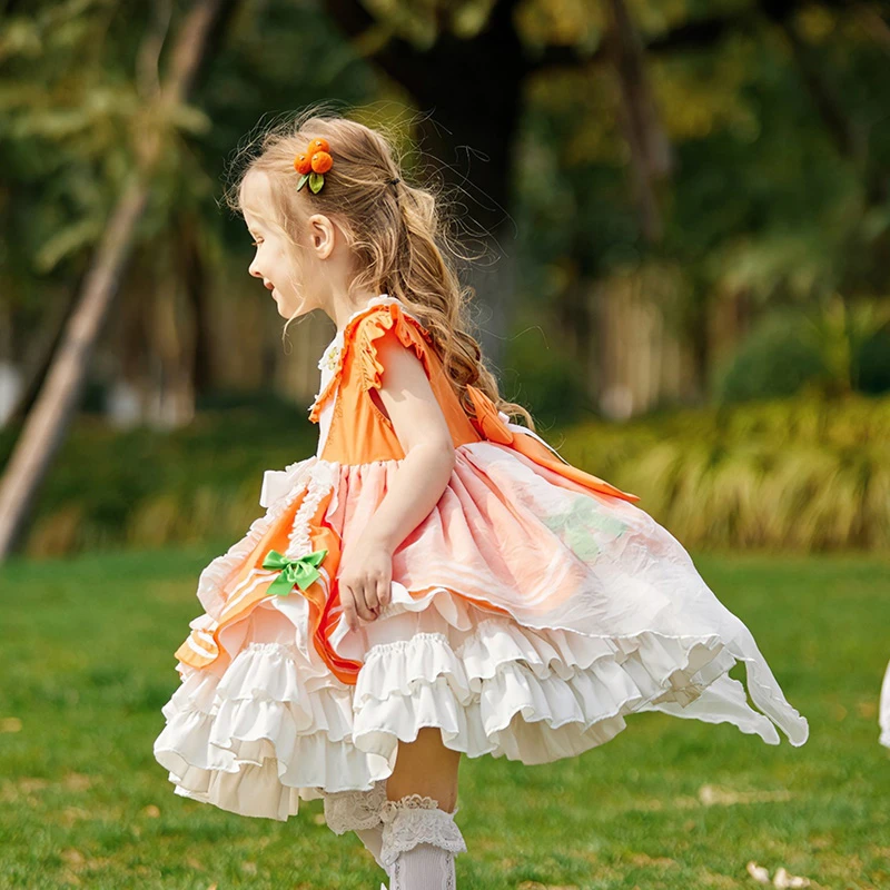 枝芽童装2025春夏新款洛丽塔童装女童无袖背心蓬蓬裙儿童连衣裙