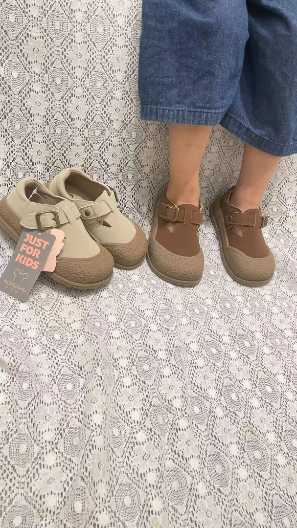 小丁猫时尚休闲百搭舒适韩版童鞋软底真皮厚底真皮复古厚底加绒