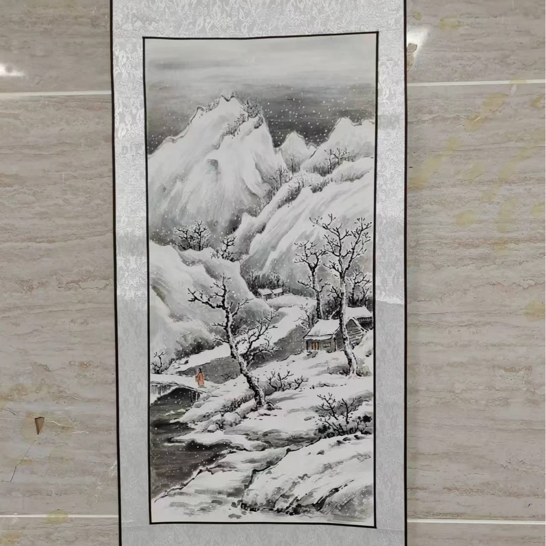 溪山雪霁32x72宣纸