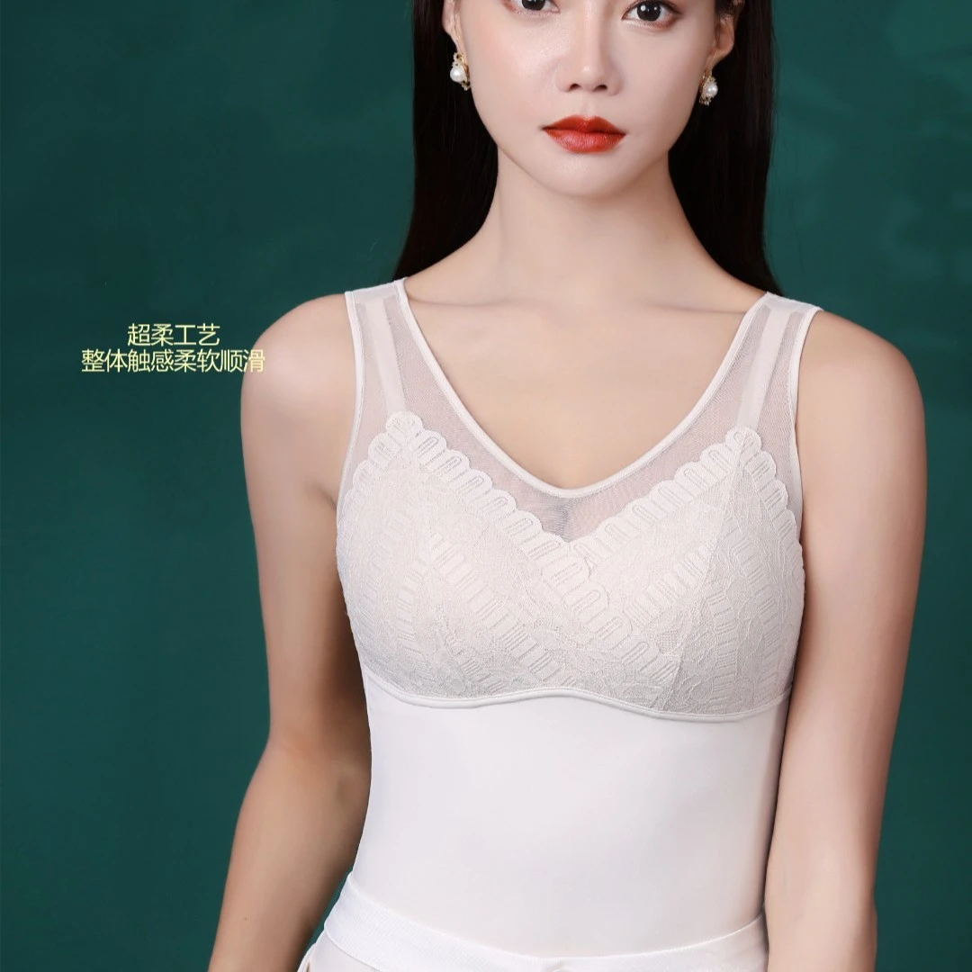 朵婧尔2023秋冬新款桑蚕丝女装吊带一体衣暖背背心62812