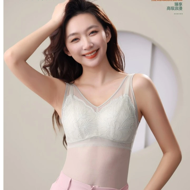 朵婧尔63288春夏桑蚕丝轻透养护美背舒适立体不空杯背心薄款无痕