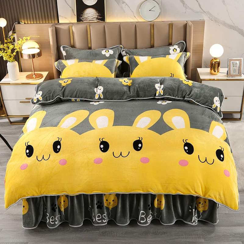 牛奶绒被套加绒被罩加厚绒被奶绒床单双面绒单人新年喜事工厂直销