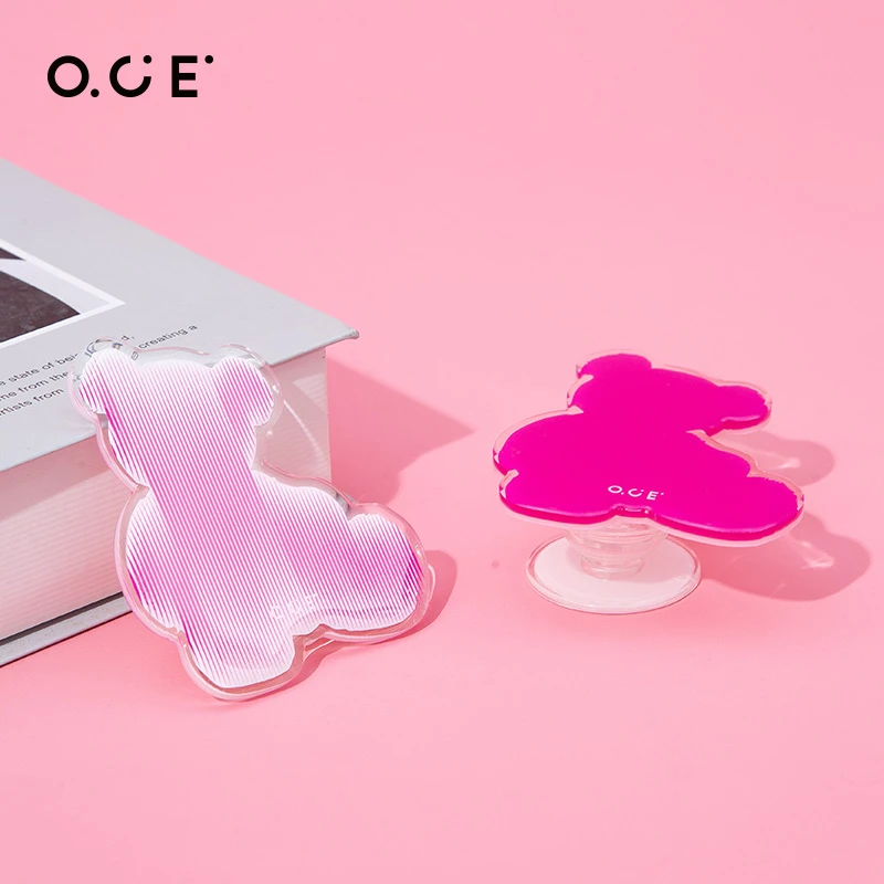 OCE甜心小熊-手机支架缩背贴气囊可爱支架后粘支撑架可伸缩懒人