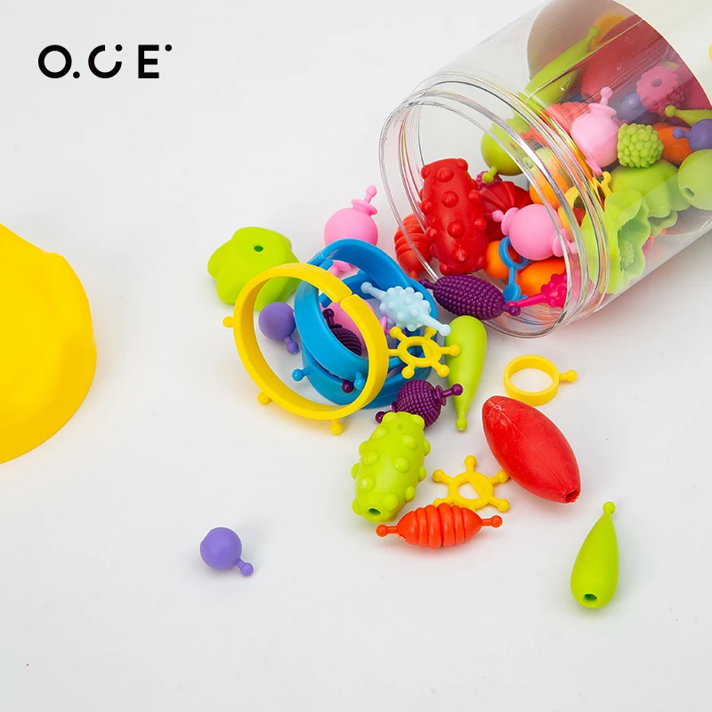 OCE波普串串珠（85PCS）益智玩具拼装小颗粒塑料玩具女孩动手串珠