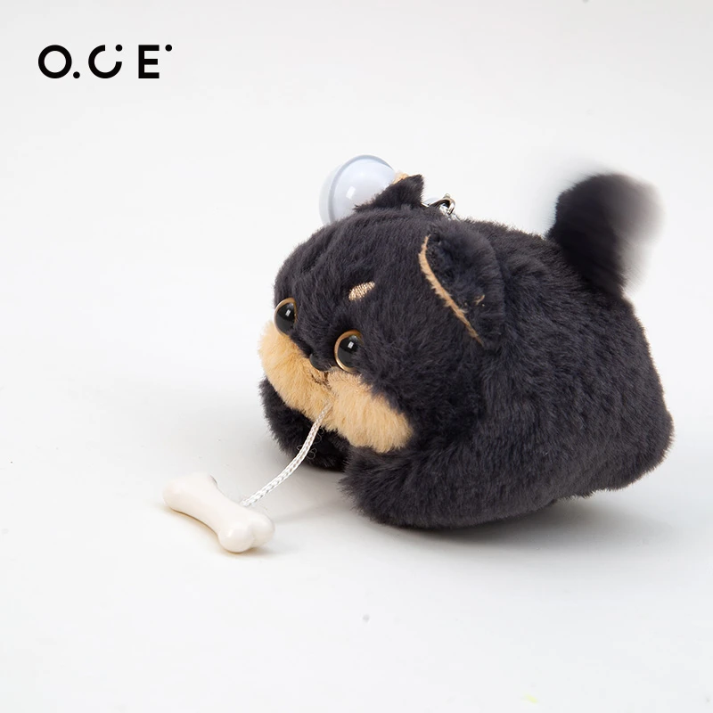 OCE摇尾巴小狗钥匙扣背包情侣挂件可爱毛绒公仔钥匙扣