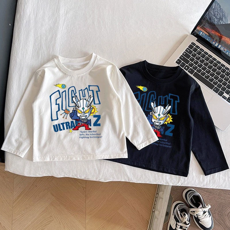 纯棉儿童长袖t恤春秋装男童女童2024新款打底衫宝宝休闲童装上衣t