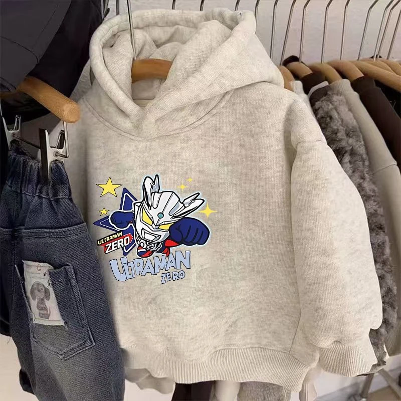 男童奥特曼冬季加绒加厚连帽卫衣儿童新款韩版保暖宝宝帅气外套