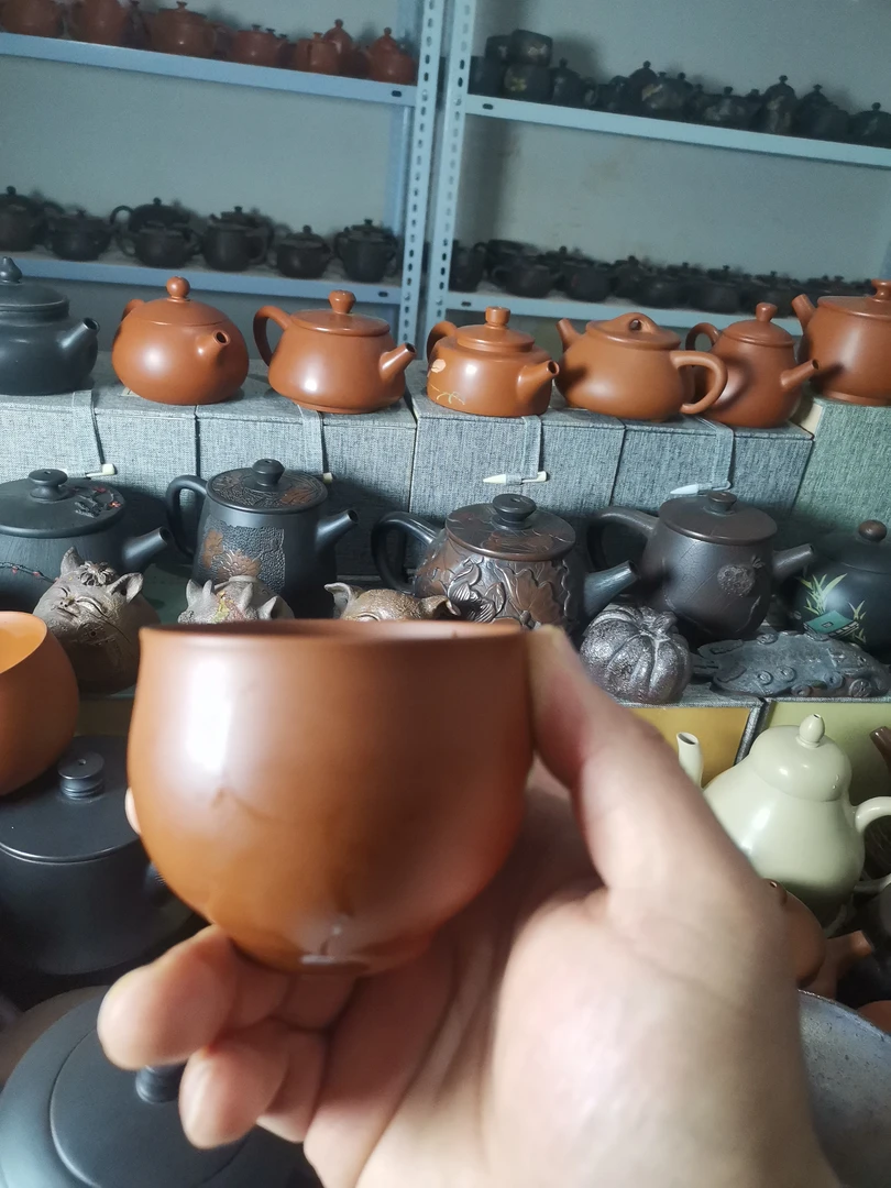 建水紫陶天青复烧主人杯特价茶壶