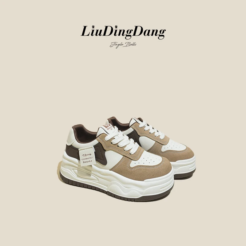 【刘叮咚女鞋】时尚厚底小白鞋女鞋2024新款百搭运动休闲鞋