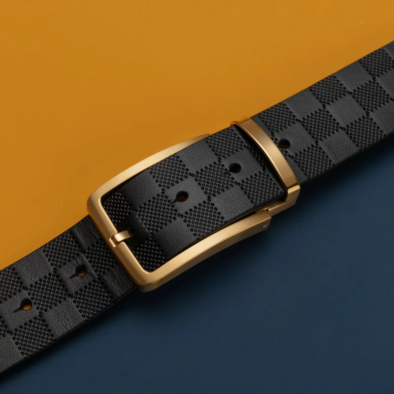 男士皮带真皮针扣腰带男牛皮百搭裤带休闲头层牛皮高档时尚高端