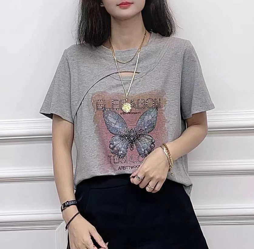 2024年新款潮流女装百搭休闲时尚爆款显瘦圆领宽松短袖t恤-ZT6906