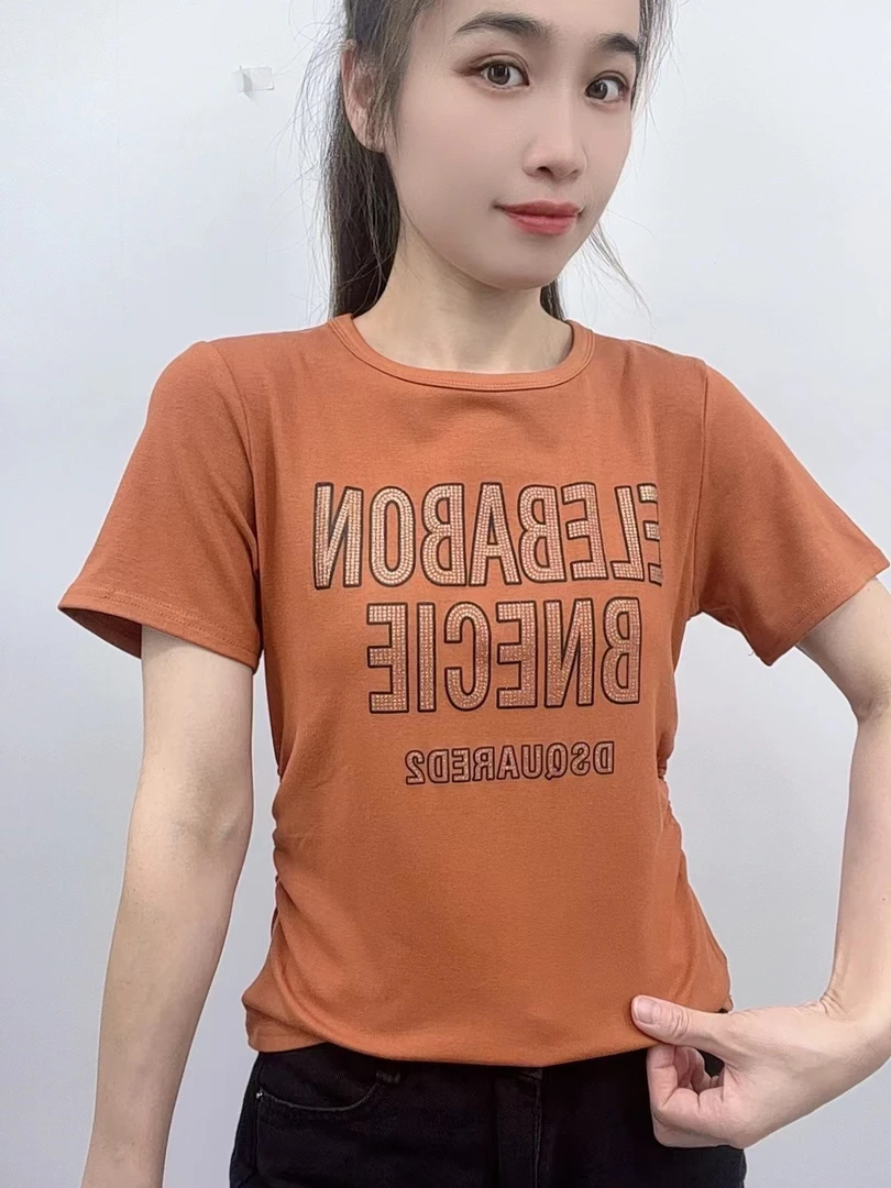 2024年新款潮流女装百搭休闲时尚爆款显瘦圆领宽松短袖t恤-ZT8288