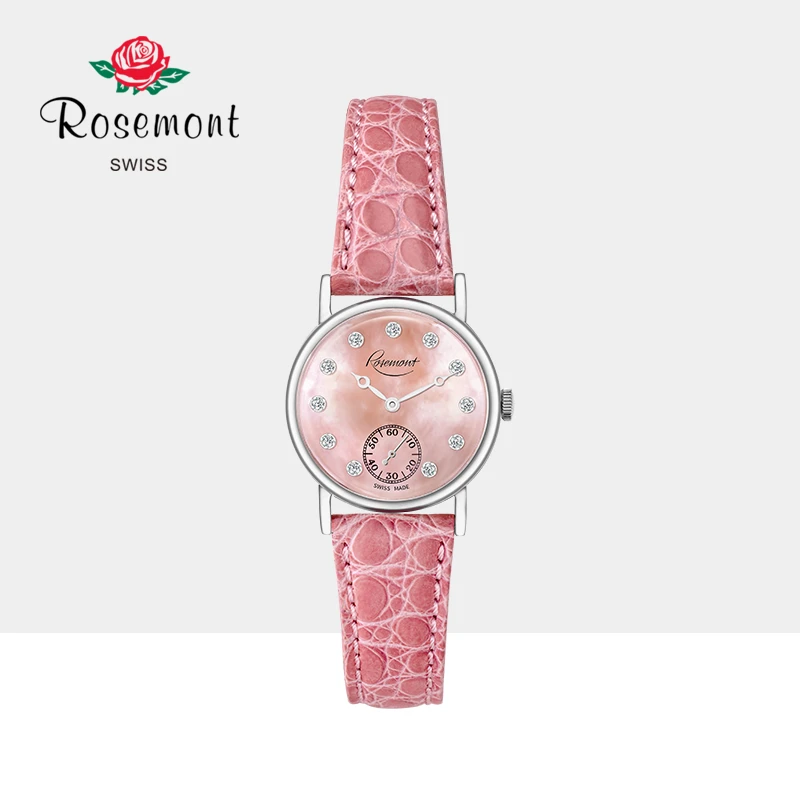 ROSEMONT彩虹系列母贝表盘奢华高级感真皮玫瑰手表
