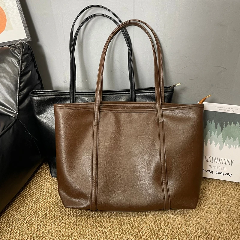 慵懒风复古通勤大容量包包女2025新款今年流行松弛感单肩包托特包