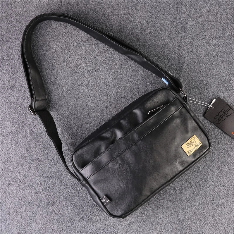 潮牌ins斜挎包 男士单肩包皮质青年街头背包大容量斜跨包软皮小包