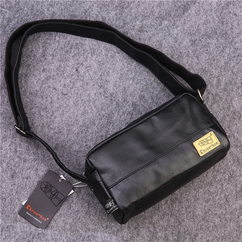 Threebox潮牌单肩包男休闲斜跨包日系男女手机小包青年潮横款皮包