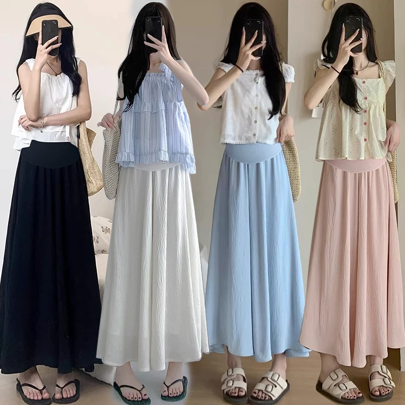 【梵妈妈】孕妇装半身裙夏季宽松阔腿裤裙休闲显瘦百搭九分裤裙潮