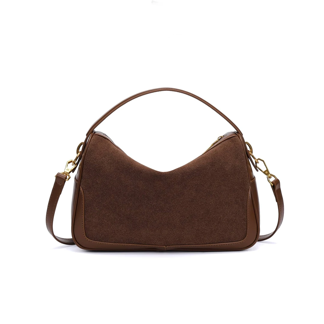 (全新未拆封)VBX 轻奢时尚女士简约单肩斜挎真皮百搭经典棕色包