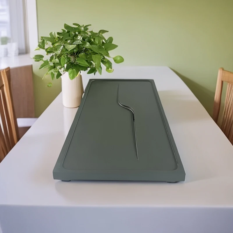 【对饮】天然天罗绿茶桌石茶盘时尚轻奢简约干湿分离家用办公用